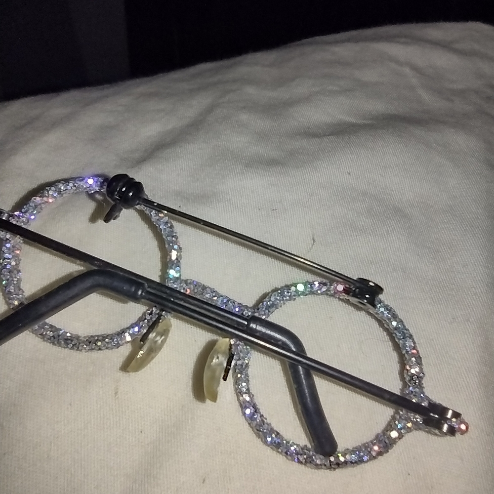 Sparkling Silver Round Glasses - image 2